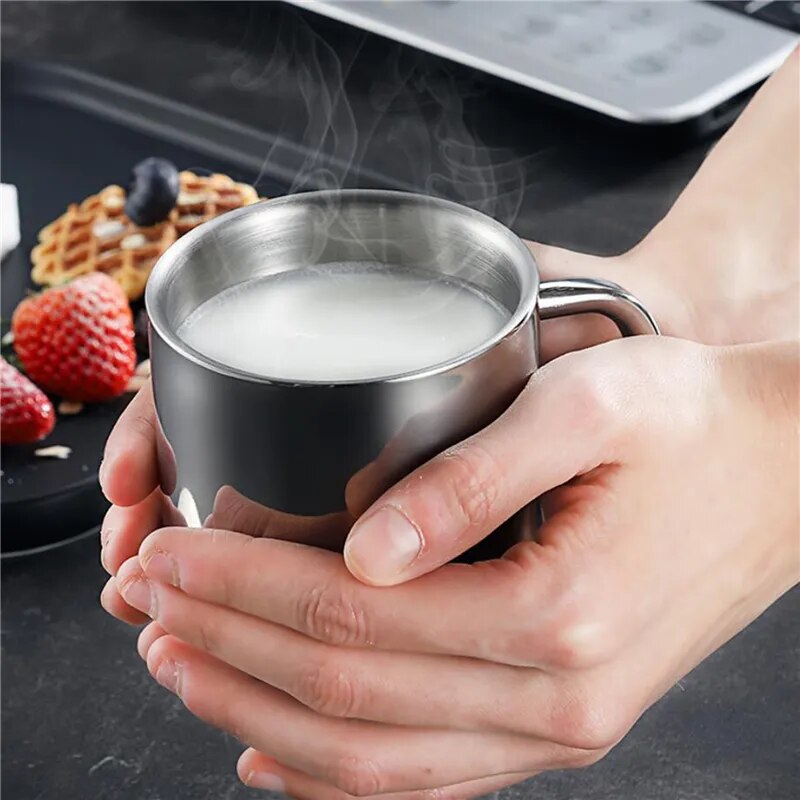 Double Wall Stainless Steel Coffee Mug with lid