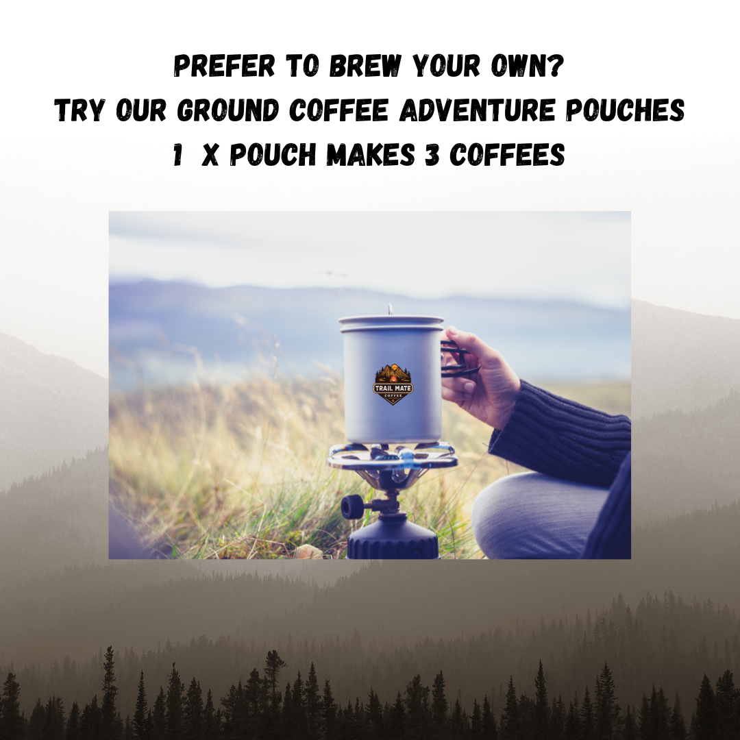 Trail Mate Coffee - Adventure Pouches Packed with 36g Ground Coffee