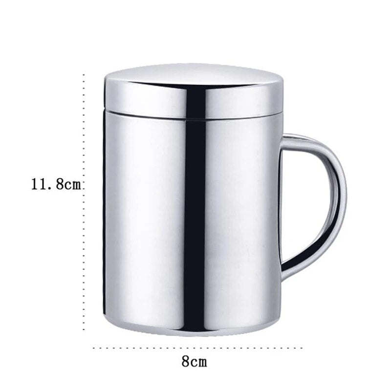 Double Wall Stainless Steel Coffee Mug with lid