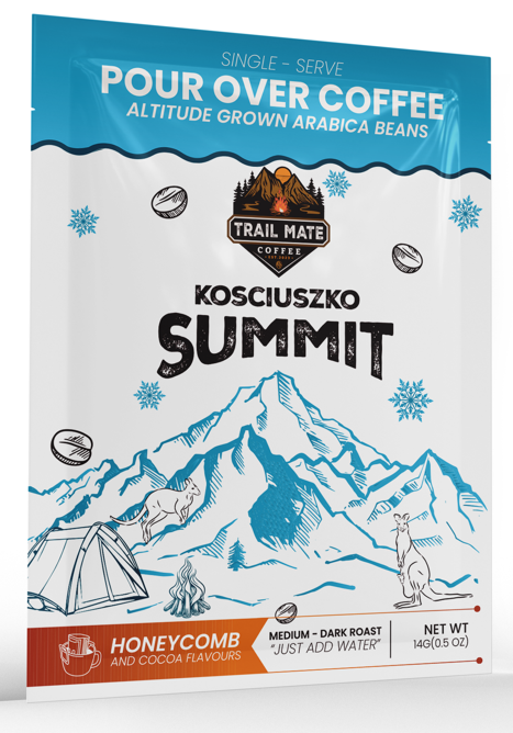 Kosciuszko Summit Altitude Grown 14g Pour Over Drip Filter Coffee - Packs of 14g Ground Coffee