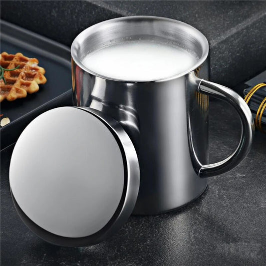 Double Wall Stainless Steel Coffee Mug with lid